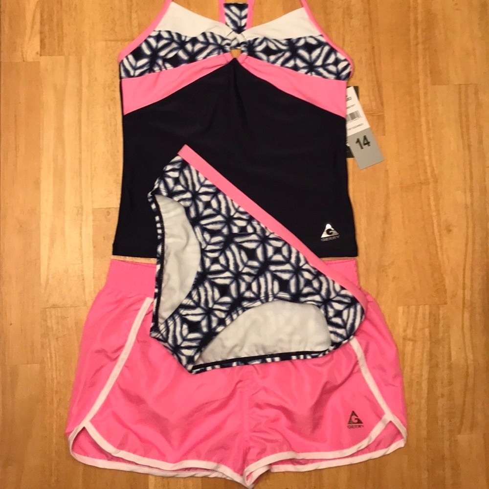 GARRY🔺Girls 3-Piece Swim Set, size (14)